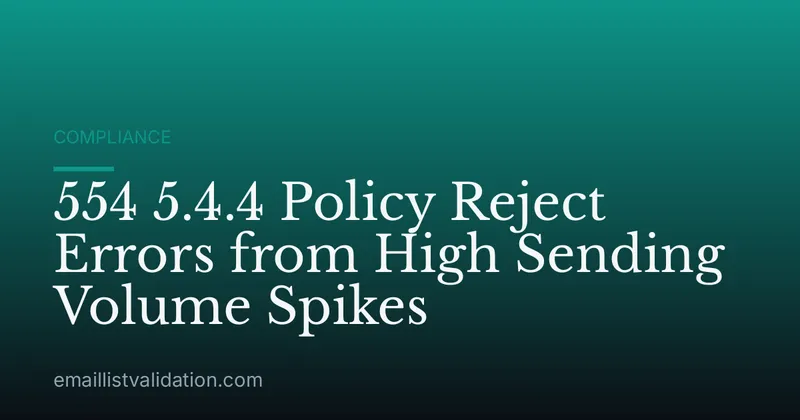 554 5.4.4 Policy Reject Errors from High Sending Volume Spikes