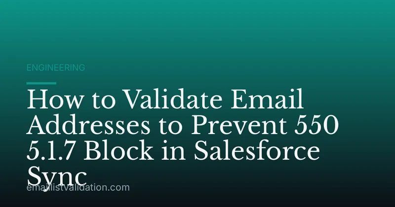 How to Validate Email Addresses to Prevent 550 5.1.7 Block in Salesforce Sync
