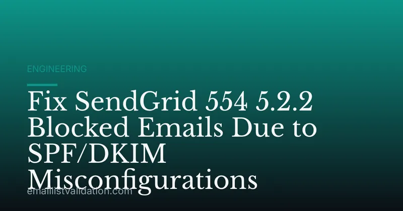 Fix SendGrid 554 5.2.2 Blocked Emails Due to SPF/DKIM Misconfigurations