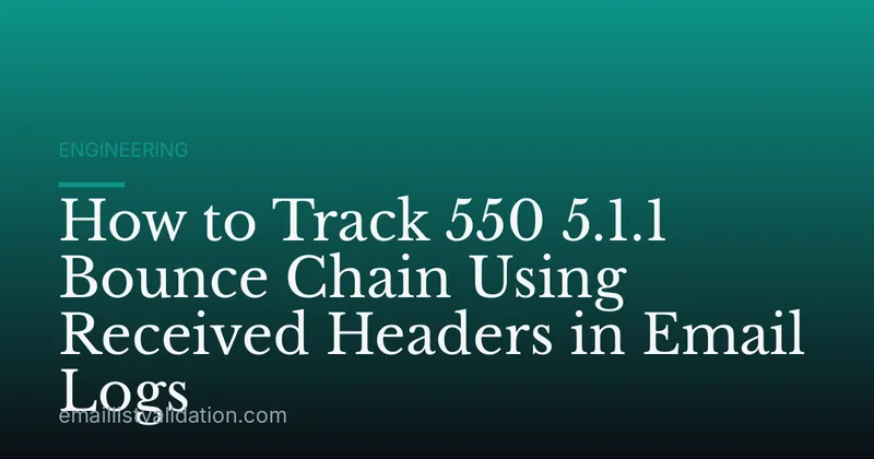 How to Track 550 5.1.1 Bounce Chain Using Received Headers in Email Logs