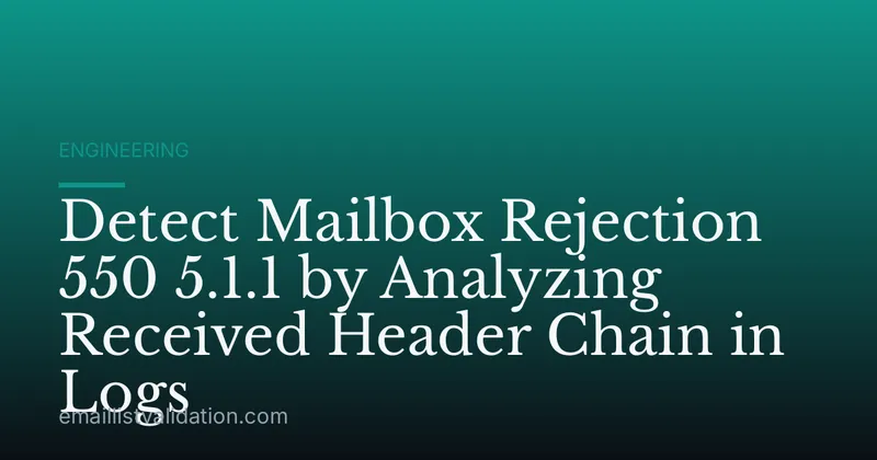 Detect Mailbox Rejection 550 5.1.1 by Analyzing Received Header Chain in Logs