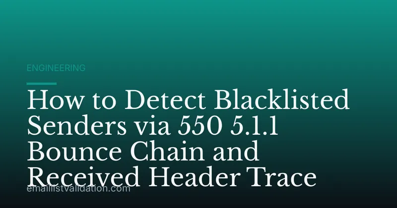 How to Detect Blacklisted Senders via 550 5.1.1 Bounce Chain and Received Header Trace
