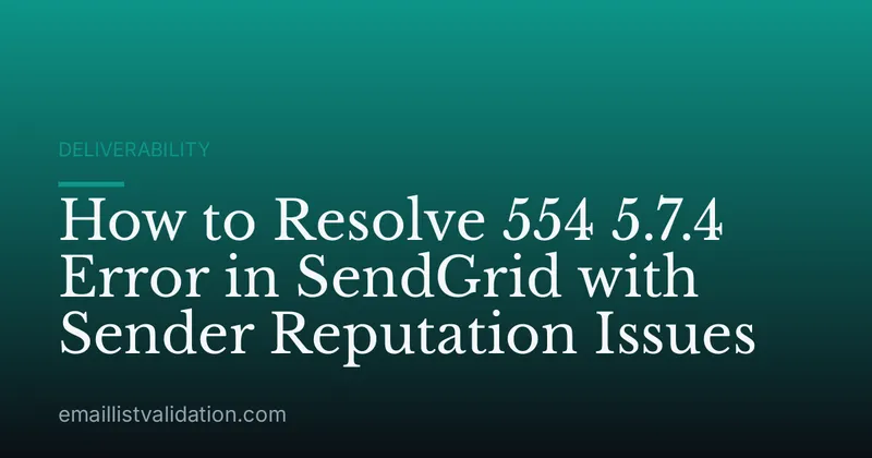 How to Resolve 554 5.7.4 Error in SendGrid with Sender Reputation Issues