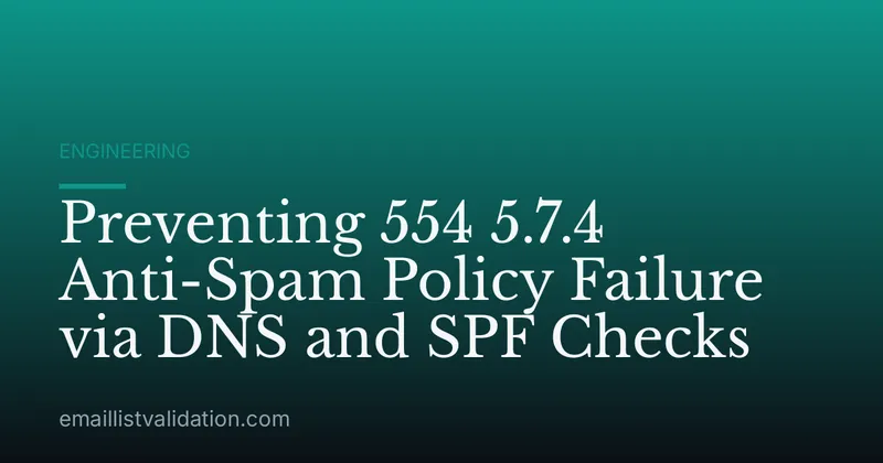 Preventing 554 5.7.4 Anti-Spam Policy Failure via DNS and SPF Checks