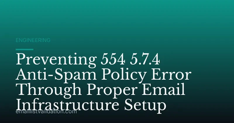 Preventing 554 5.7.4 Anti-Spam Policy Error Through Proper Email Infrastructure Setup