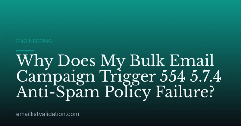Why Does My Bulk Email Campaign Trigger 554 5.7.4 Anti-Spam Policy Failure?