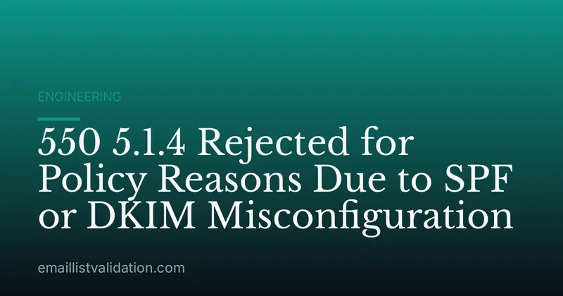 550 5.1.4 Rejected for Policy Reasons Due to SPF or DKIM Misconfiguration