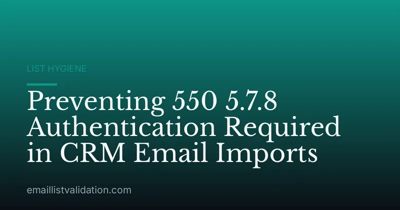 Preventing 550 5.7.8 Authentication Required in CRM Email Imports