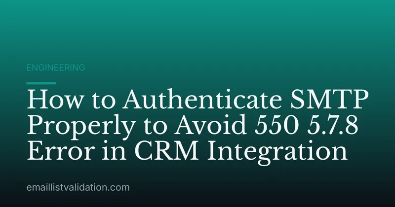 How to Authenticate SMTP Properly to Avoid 550 5.7.8 Error in CRM Integration