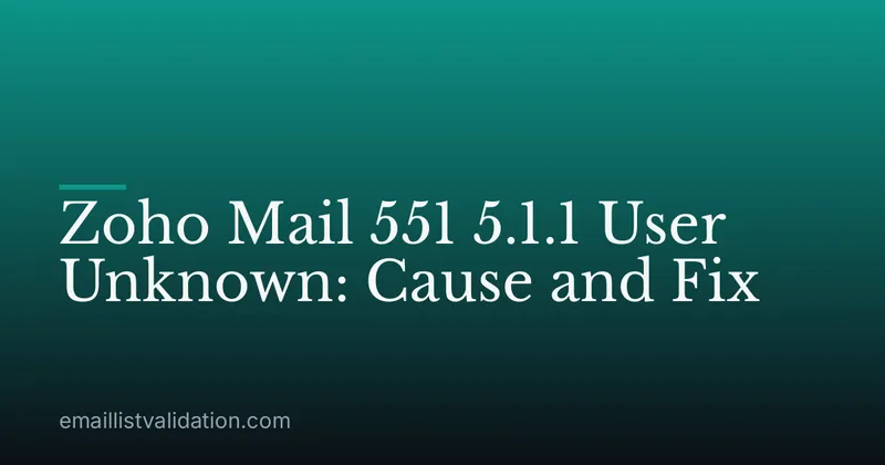 Zoho Mail 551 5.1.1 User Unknown: Cause and Fix