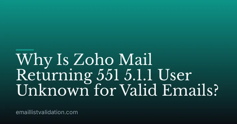 Why Is Zoho Mail Returning 551 5.1.1 User Unknown for Valid Emails?