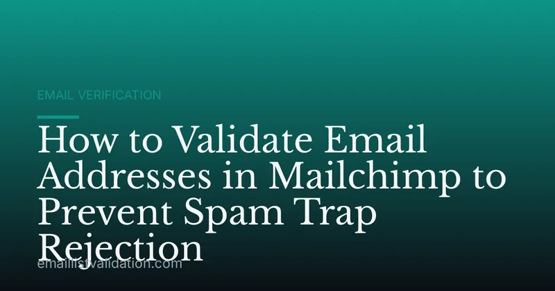 How to Validate Email Addresses in Mailchimp to Prevent Spam Trap Rejection