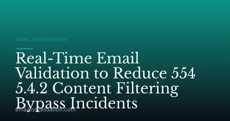 Real-Time Email Validation to Reduce 554 5.4.2 Content Filtering Bypass Incidents