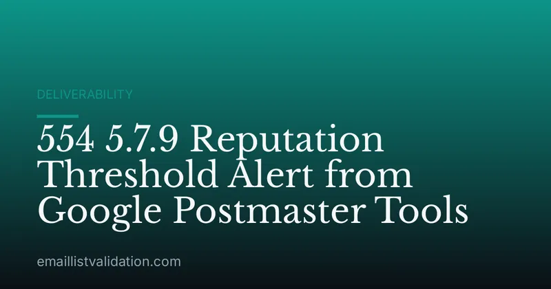 554 5.7.9 Reputation Threshold Alert from Google Postmaster Tools
