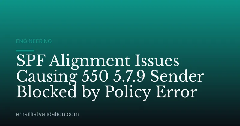 SPF Alignment Issues Causing 550 5.7.9 Sender Blocked by Policy Error