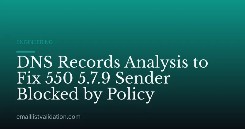 DNS Records Analysis to Fix 550 5.7.9 Sender Blocked by Policy