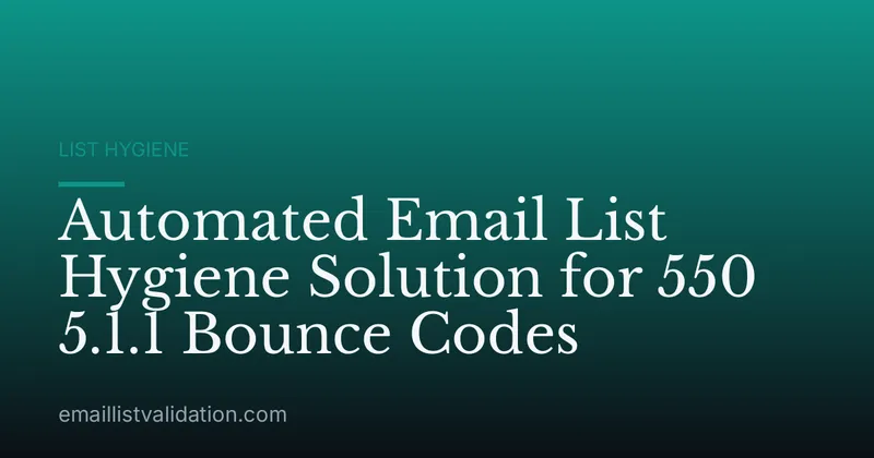 Automated Email List Hygiene Solution for 550 5.1.1 Bounce Codes
