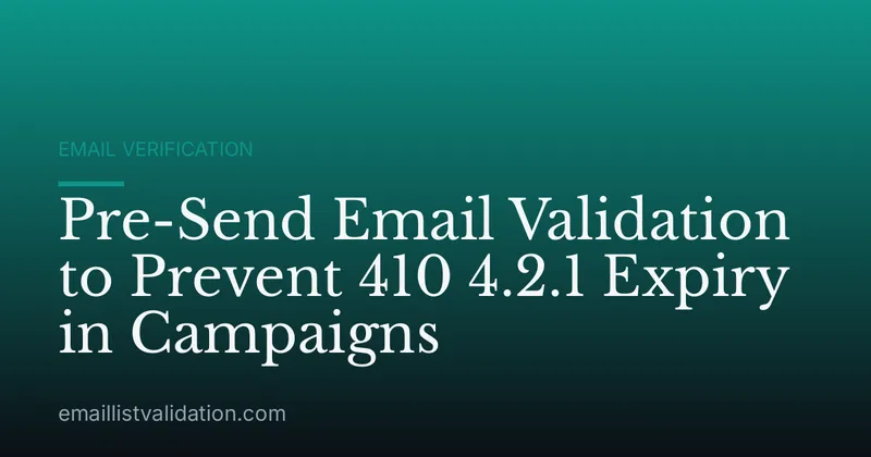 Pre-Send Email Validation to Prevent 410 4.2.1 Expiry in Campaigns