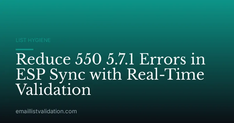 Reduce 550 5.7.1 Errors in ESP Sync with Real-Time Validation