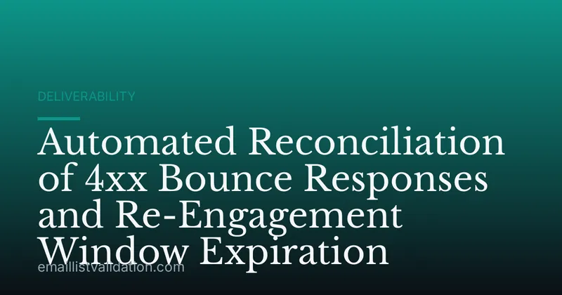 Automated Reconciliation of 4xx Bounce Responses and Re-Engagement Window Expiration