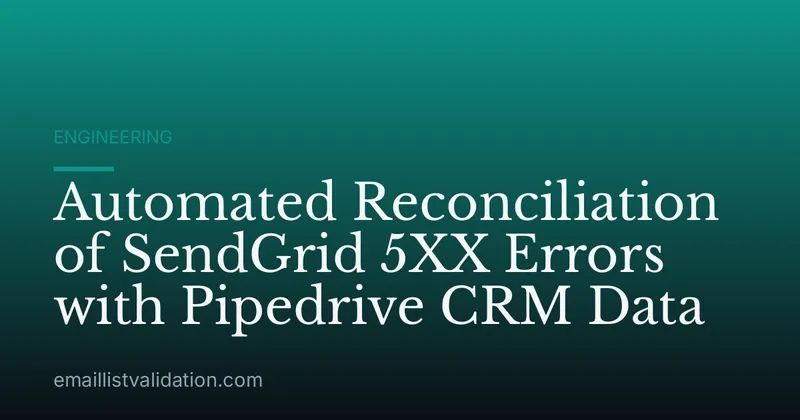 Automated Reconciliation of SendGrid 5XX Errors with Pipedrive CRM Data