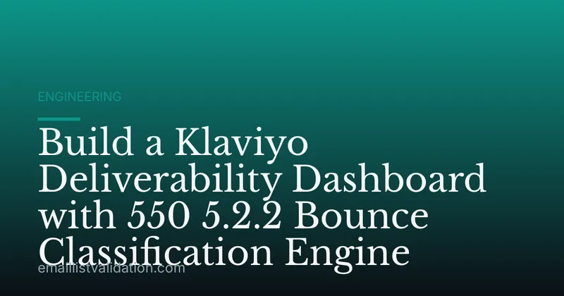 Build a Klaviyo Deliverability Dashboard with 550 5.2.2 Bounce Classification Engine