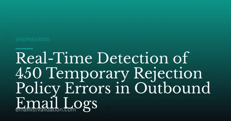 Real-Time Detection of 450 Temporary Rejection Policy Errors in Outbound Email Logs