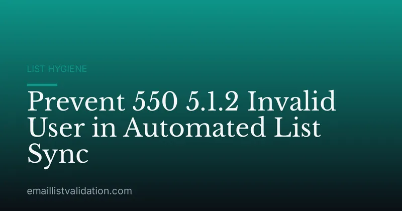 Prevent 550 5.1.2 Invalid User in Automated List Sync