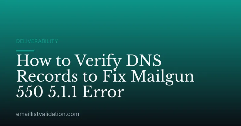 How to Verify DNS Records to Fix Mailgun 550 5.1.1 Error