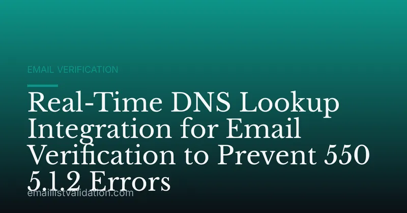 Real-Time DNS Lookup Integration for Email Verification to Prevent 550 5.1.2 Errors
