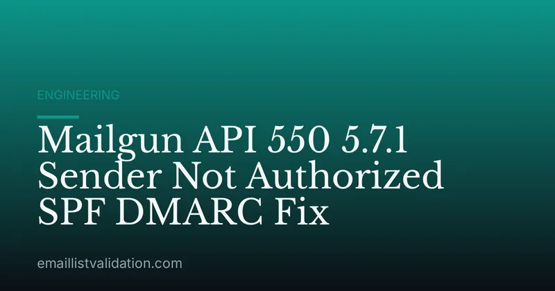 Mailgun API 550 5.7.1 Sender Not Authorized SPF DMARC Fix