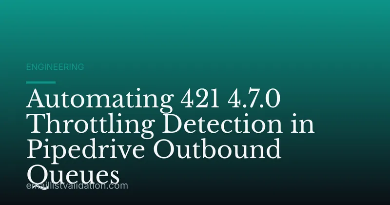 Automating 421 4.7.0 Throttling Detection in Pipedrive Outbound Queues