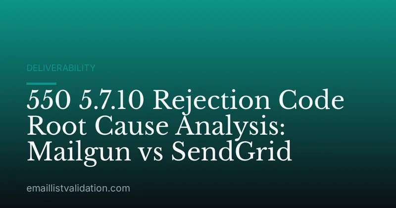 550 5.7.10 Rejection Code Root Cause Analysis: Mailgun vs SendGrid