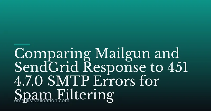Comparing Mailgun and SendGrid Response to 451 4.7.0 SMTP Errors for Spam Filtering