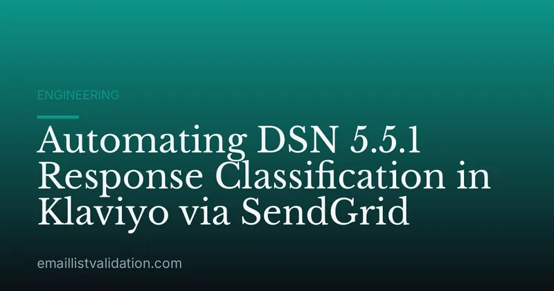 Automating DSN 5.5.1 Response Classification in Klaviyo via SendGrid
