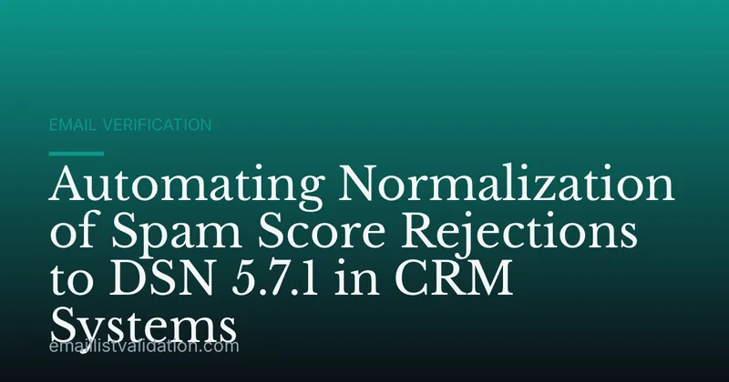 Automating Normalization of Spam Score Rejections to DSN 5.7.1 in CRM Systems