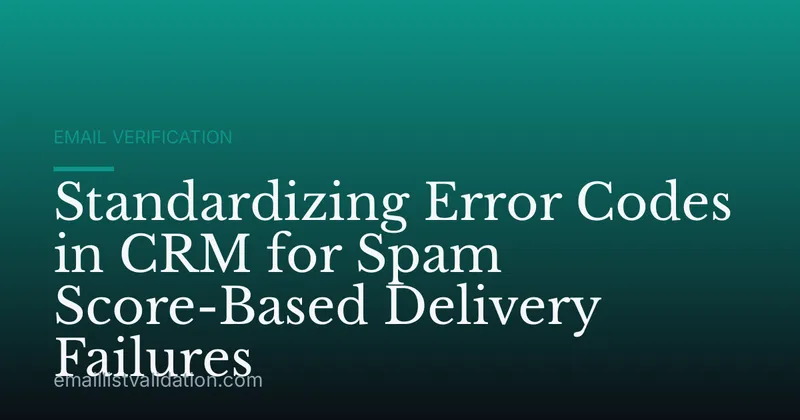 Standardizing Error Codes in CRM for Spam Score-Based Delivery Failures