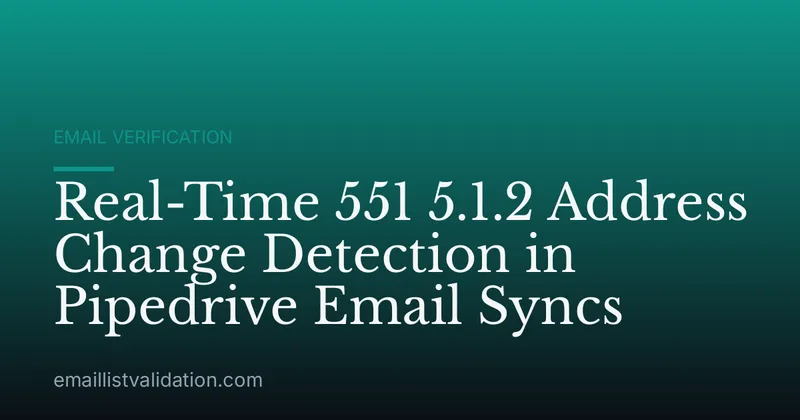 Real-Time 551 5.1.2 Address Change Detection in Pipedrive Email Syncs