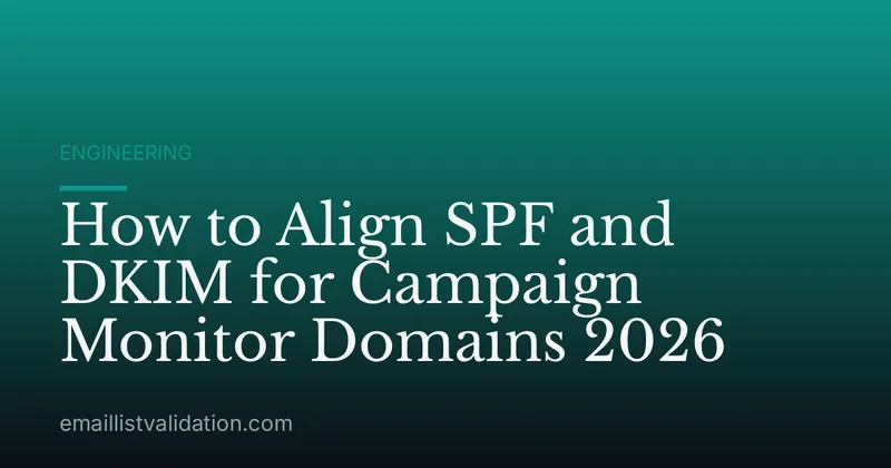 How to Align SPF and DKIM for Campaign Monitor Domains 2026