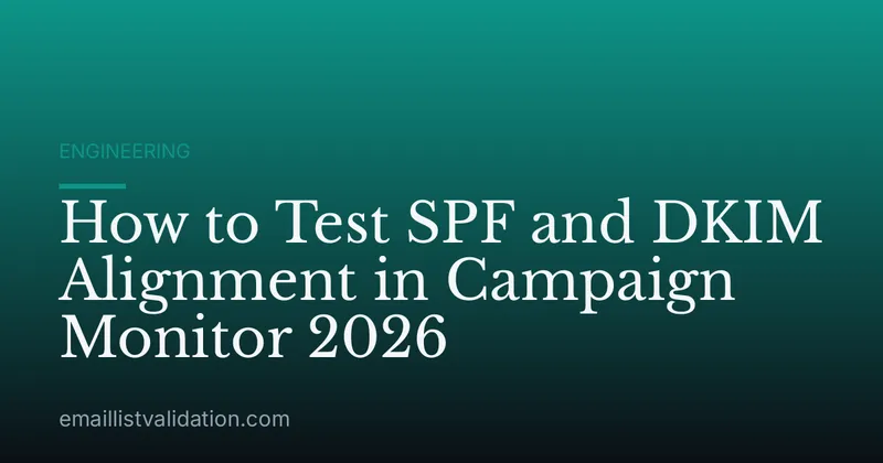 How to Test SPF and DKIM Alignment in Campaign Monitor 2026