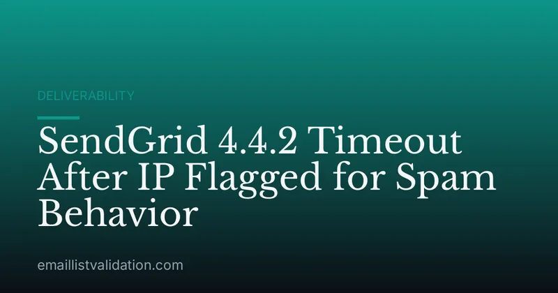 SendGrid 4.4.2 Timeout After IP Flagged for Spam Behavior