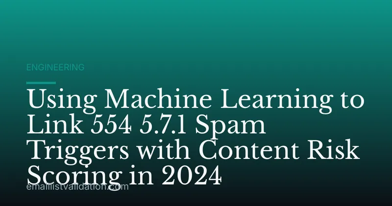 Using Machine Learning to Link 554 5.7.1 Spam Triggers with Content Risk Scoring in 2024