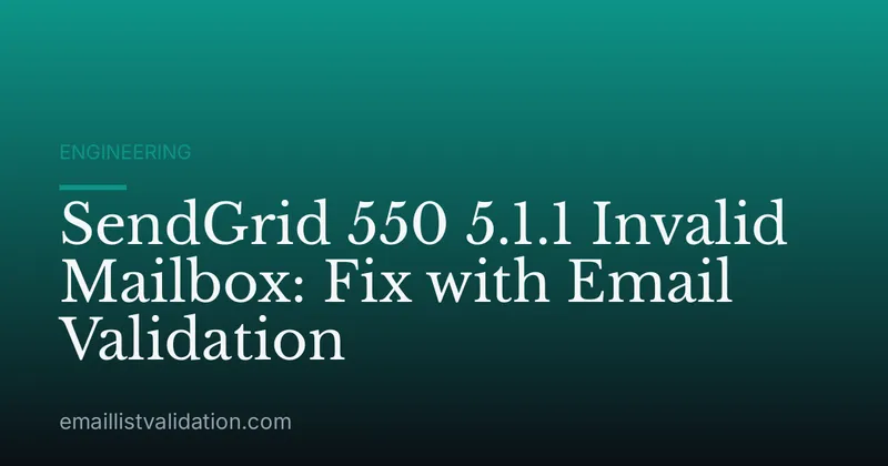 SendGrid 550 5.1.1 Invalid Mailbox: Fix with Email Validation