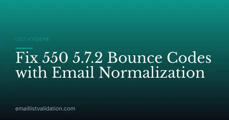 Fix 550 5.7.2 Bounce Codes with Email Normalization