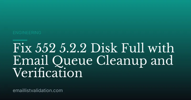 Fix 552 5.2.2 Disk Full with Email Queue Cleanup and Verification