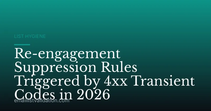 Re-engagement Suppression Rules Triggered by 4xx Transient Codes in 2026