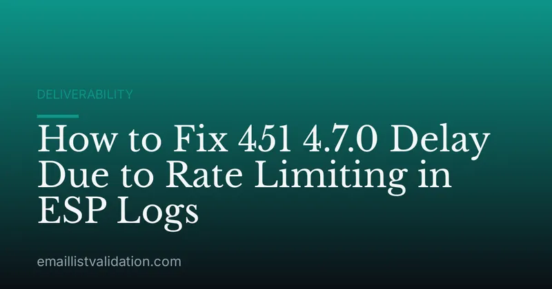 How to Fix 451 4.7.0 Delay Due to Rate Limiting in ESP Logs
