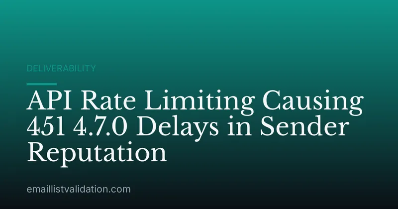 API Rate Limiting Causing 451 4.7.0 Delays in Sender Reputation
