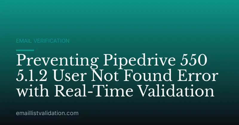 Preventing Pipedrive 550 5.1.2 User Not Found Error with Real-Time Validation