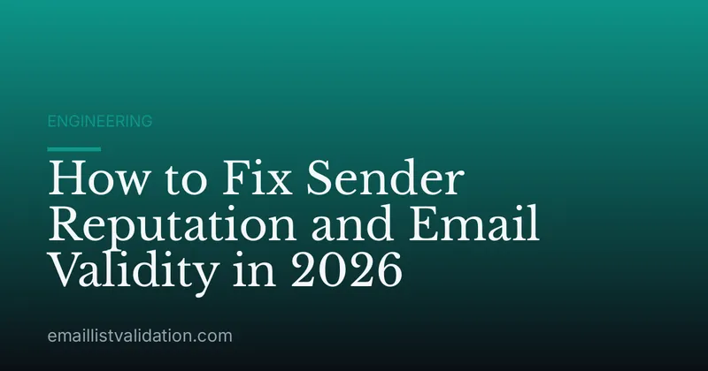 How to Fix Sender Reputation and Email Validity in 2026